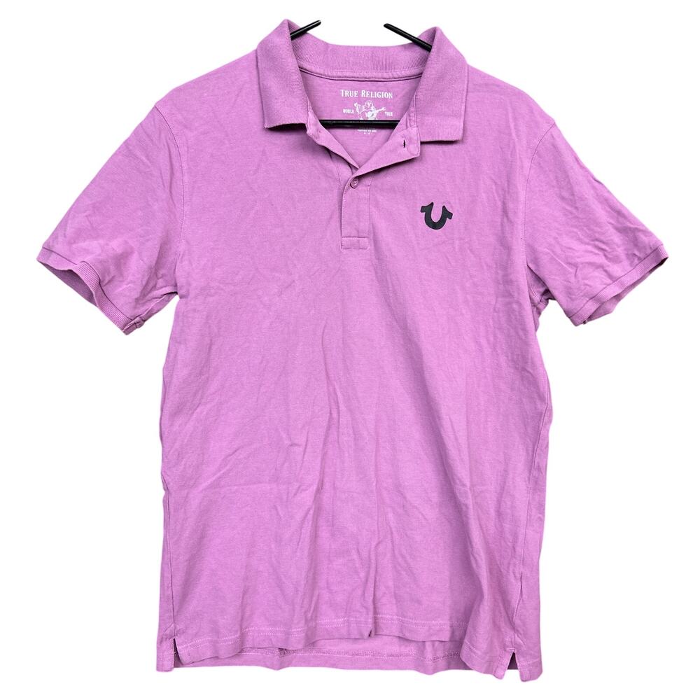 True Religion Womens Shirt Purple Short Sleeve Polo 100% Cotton Medium
